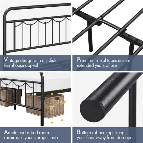 Yaheetech Metal Bed Frame with Headboard and Footboard