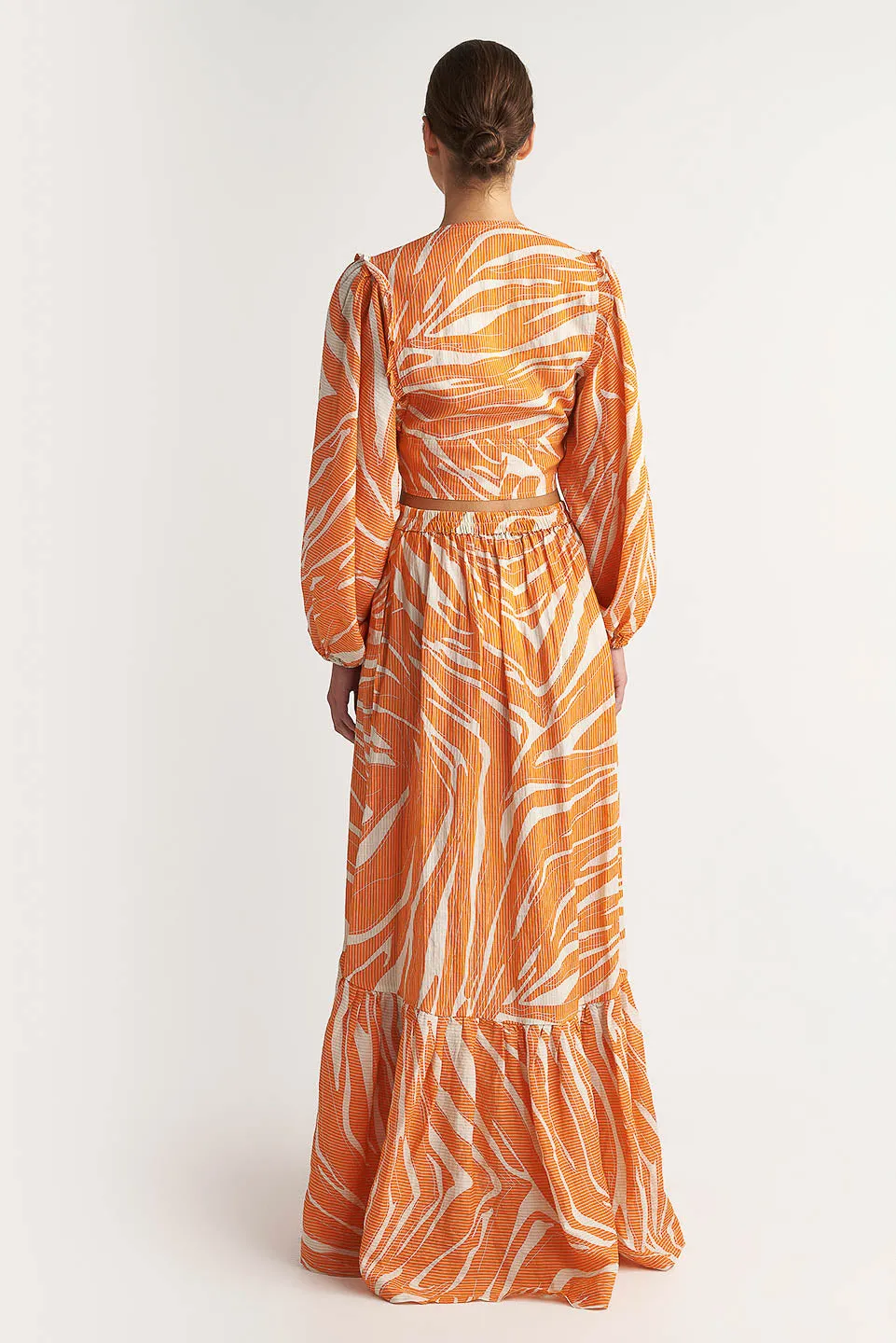 Zakar Maxi Skirt in Orange Paxoi