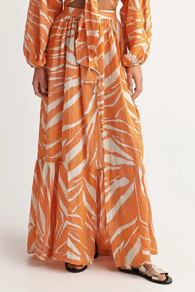 Zakar Maxi Skirt in Orange Paxoi