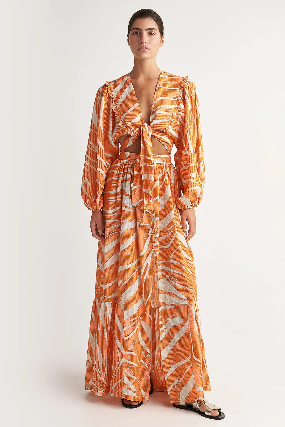 Zakar Maxi Skirt in Orange Paxoi